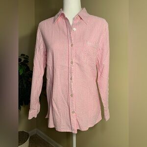 EUC Shirt - Roomy/Oversized, Gauzy, Button-Down, Seersucker, Pinstripe